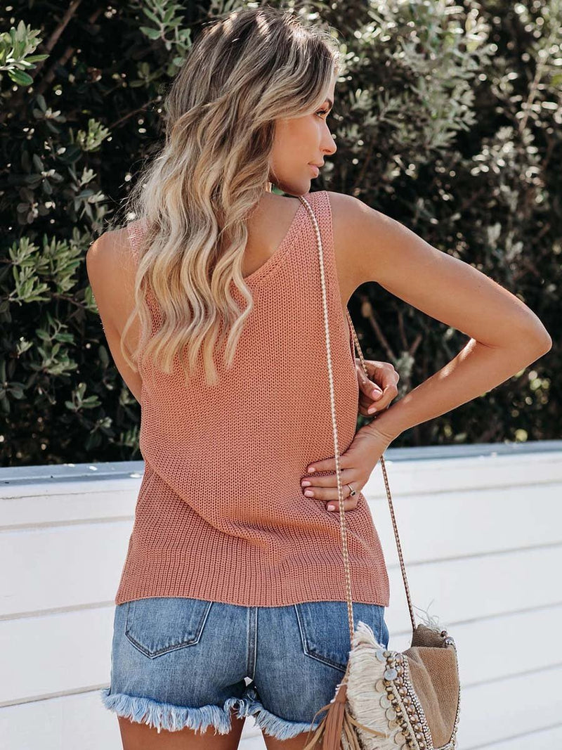 Amsoin Casual V Neck Knit Vest