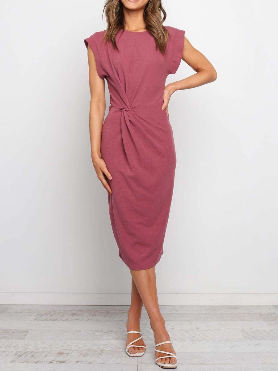 Amsoin Twist Knot Midi Dress