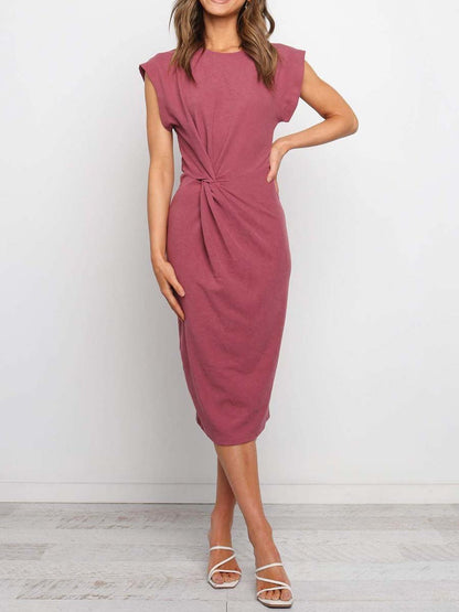 Amsoin Twist Knot Midi Dress