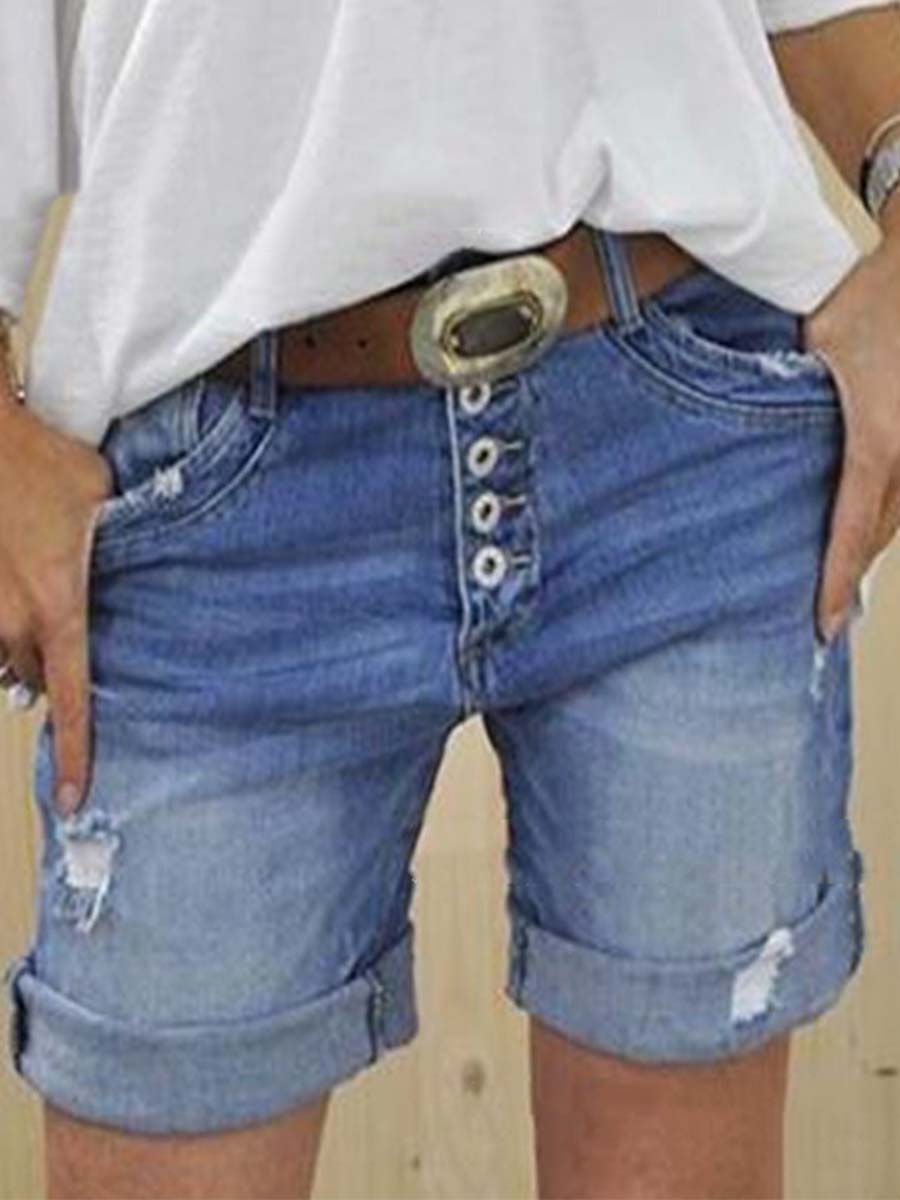 Amsoin High Waist Denim Shorts