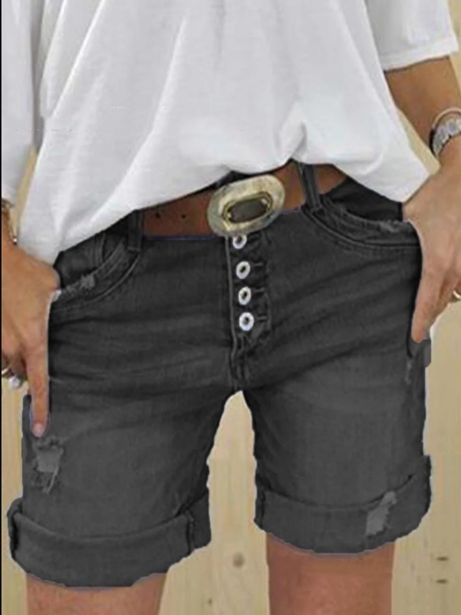 Amsoin High Waist Denim Shorts