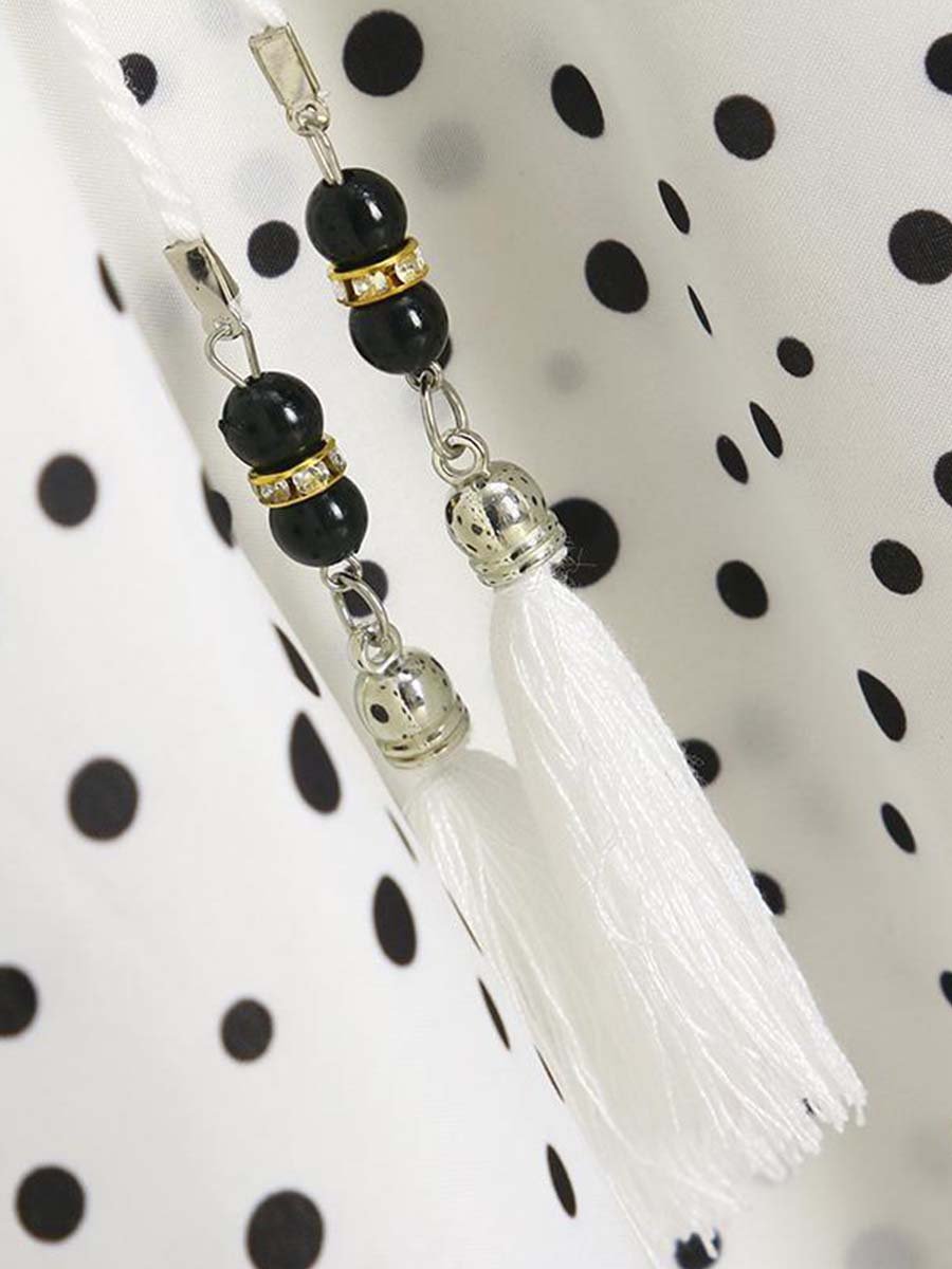 Amsoin Dot Printed Floor Length Dress