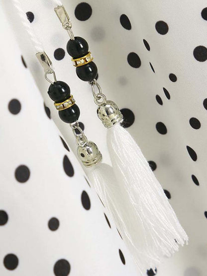 Amsoin Dot Printed Floor Length Dress