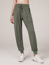 Amsoin Elastic Shirred Shift Ruched Casual Pants
