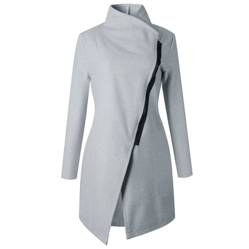 Amsoin Slim Zipper Coat