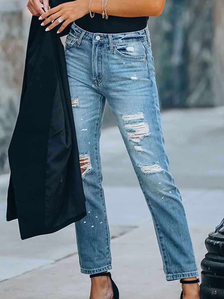 Amsoin Casual Ripped Jeans