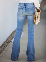 Amsoin High-waisted Stretch Ripped Jeans