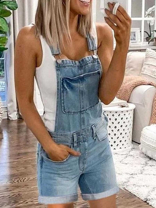 Amsoin Washed Denim Romper