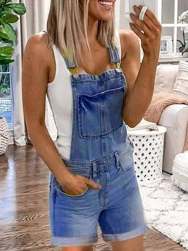 Amsoin Washed Denim Romper