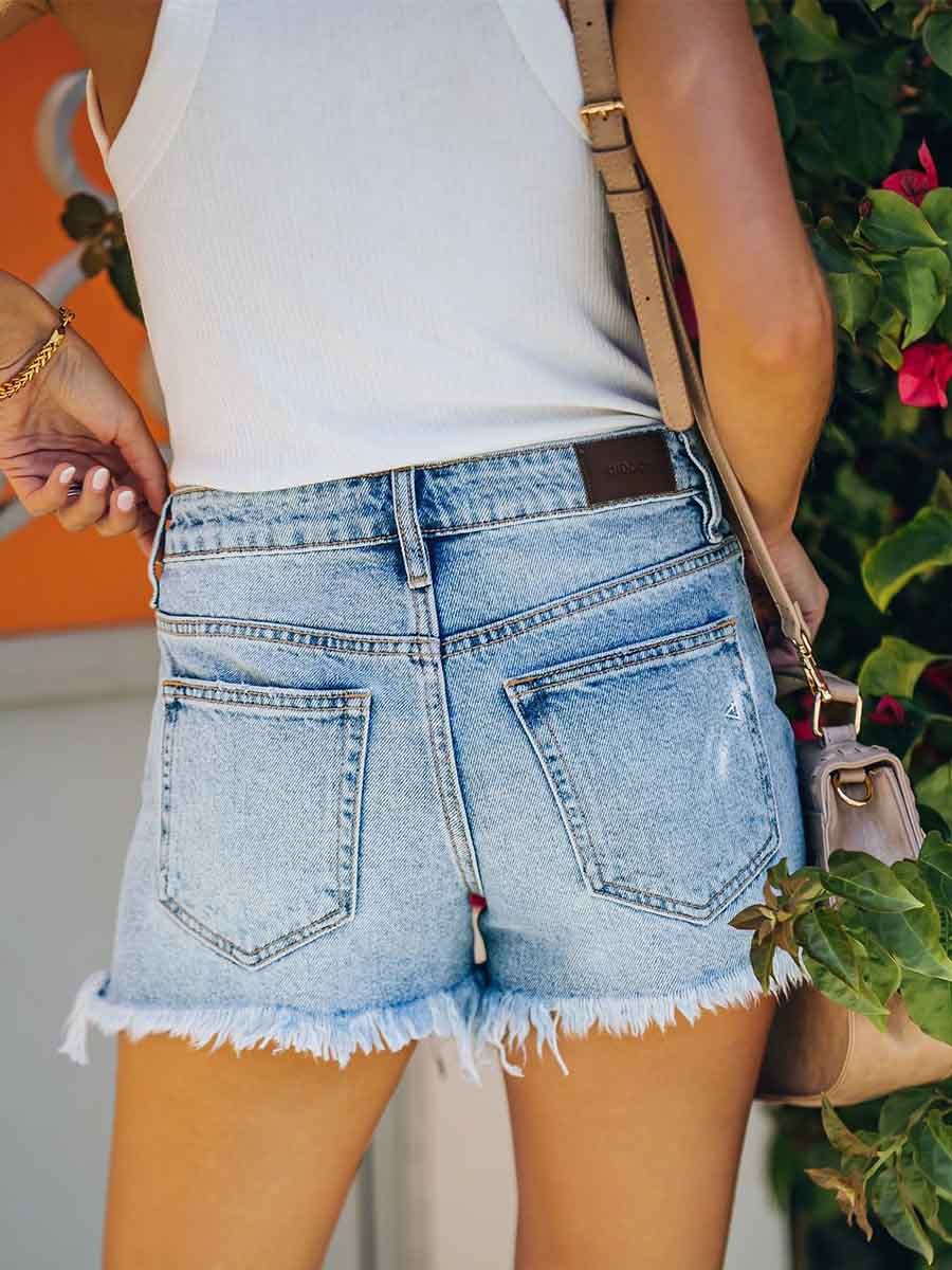 Amsoin Ripped Tassel Jeans