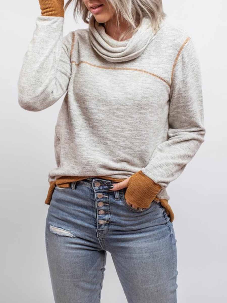 Amsoin Piled Collar Sweatshirt
