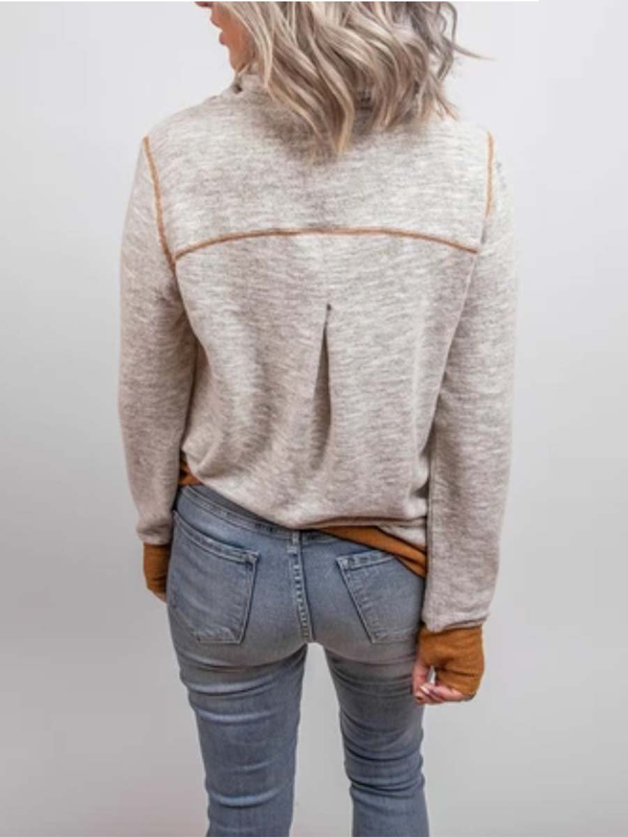 Amsoin Piled Collar Sweatshirt