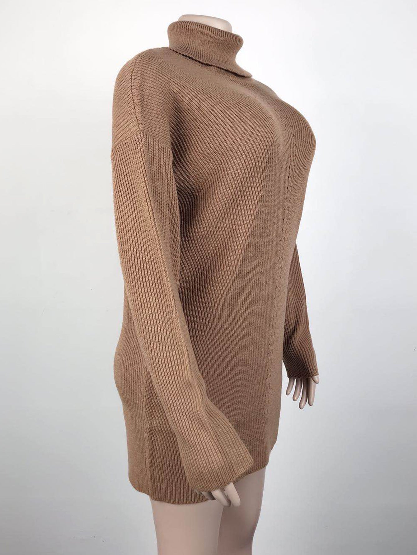 Amsoin Casual Turtleneck Midi Dress