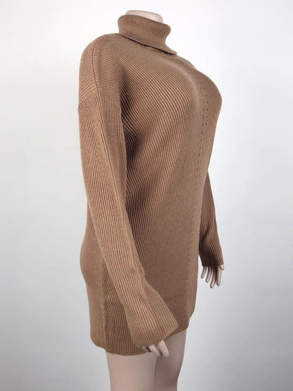 Amsoin Casual Turtleneck Midi Dress