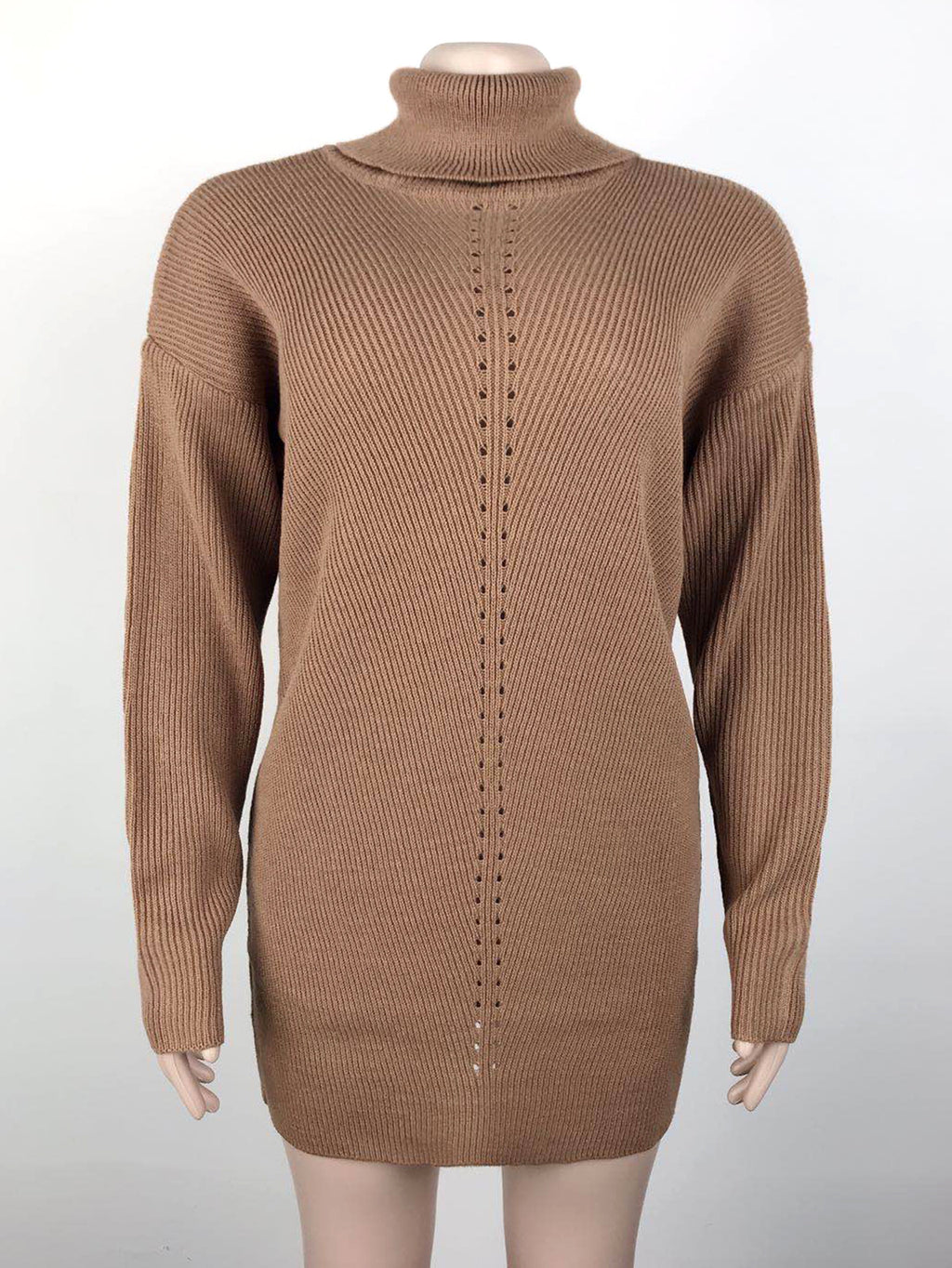 Amsoin Casual Turtleneck Midi Dress