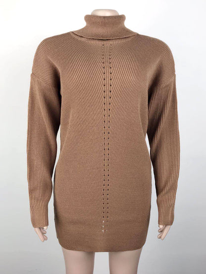 Amsoin Casual Turtleneck Midi Dress
