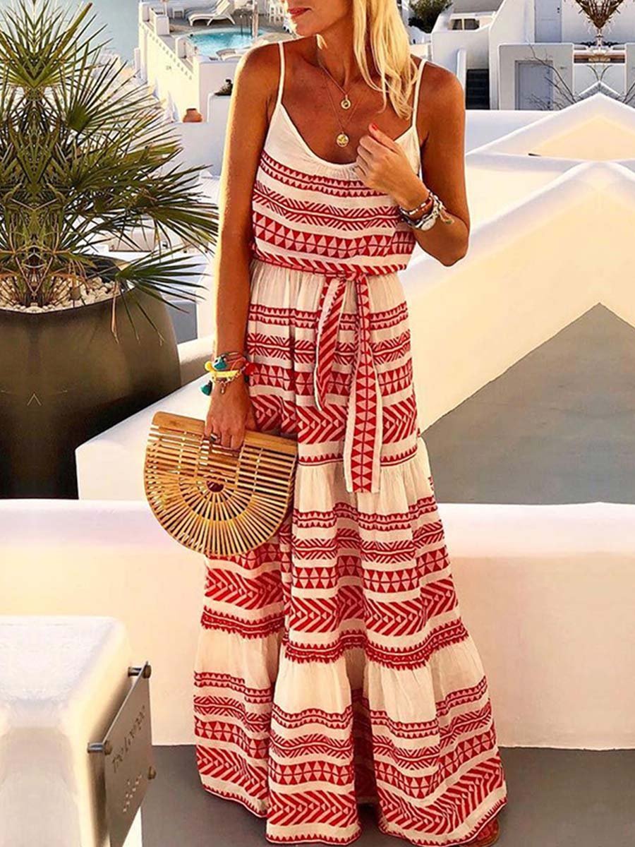 Amsoin Geometric Printed Dress