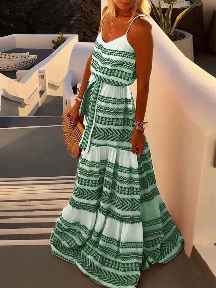 Amsoin Geometric Printed Dress