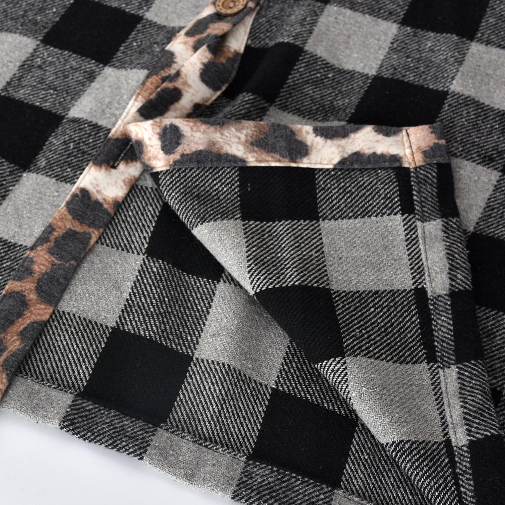 Amsoin Contrast Plaid Shirt