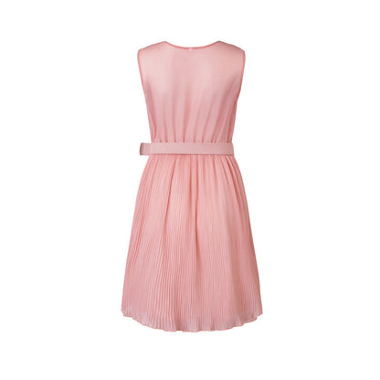 Amsoin V-Neck Pleated Sleeveless Dress