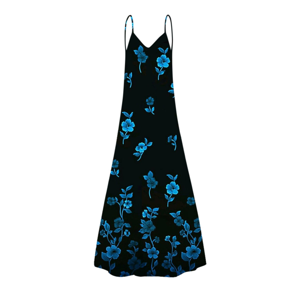 Amsoin Flower Print Sling Dress