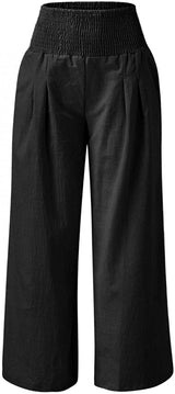 Amsoin Pocket Elastic Waist Wide Leg Pants(10 Colors)