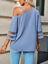 Amsoin Sexy Solid Metal Buckle T-shirt