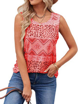 T-Shirts Stylish and Comfortable Printed Casual Ethnic Sleeveless T-Shirt MsDressly