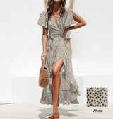 Amsoin Irregular Chiffon Print Dress