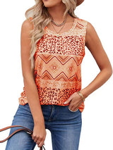 T-Shirts Stylish and Comfortable Printed Casual Ethnic Sleeveless T-Shirt MsDressly