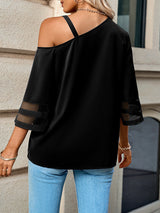Amsoin Sexy Solid Metal Buckle T-shirt