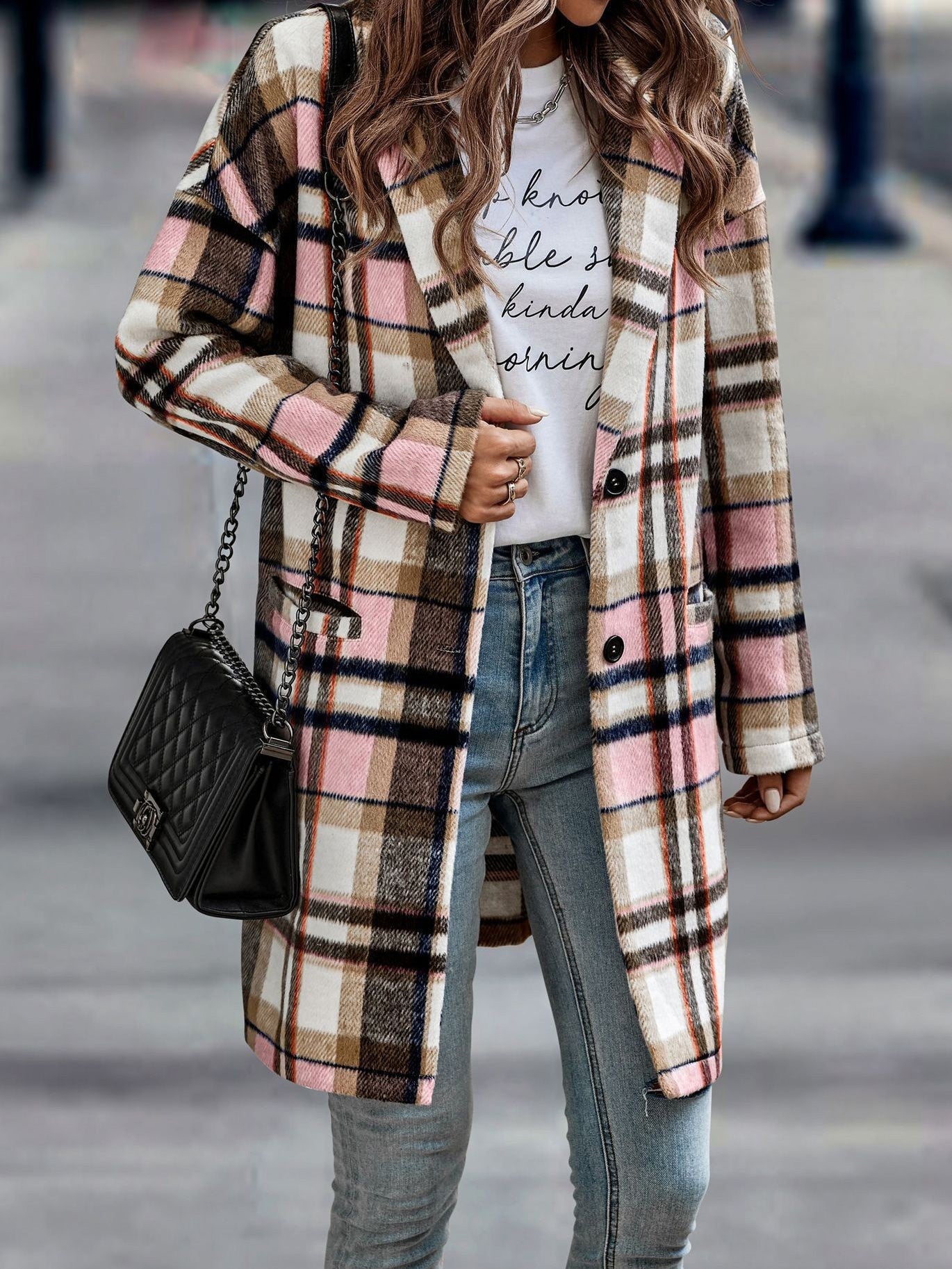 Amsoin Lapel Single Breasted Pocket Coats