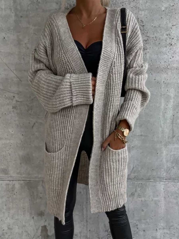 Women's v-neck button up chiffon cardigan