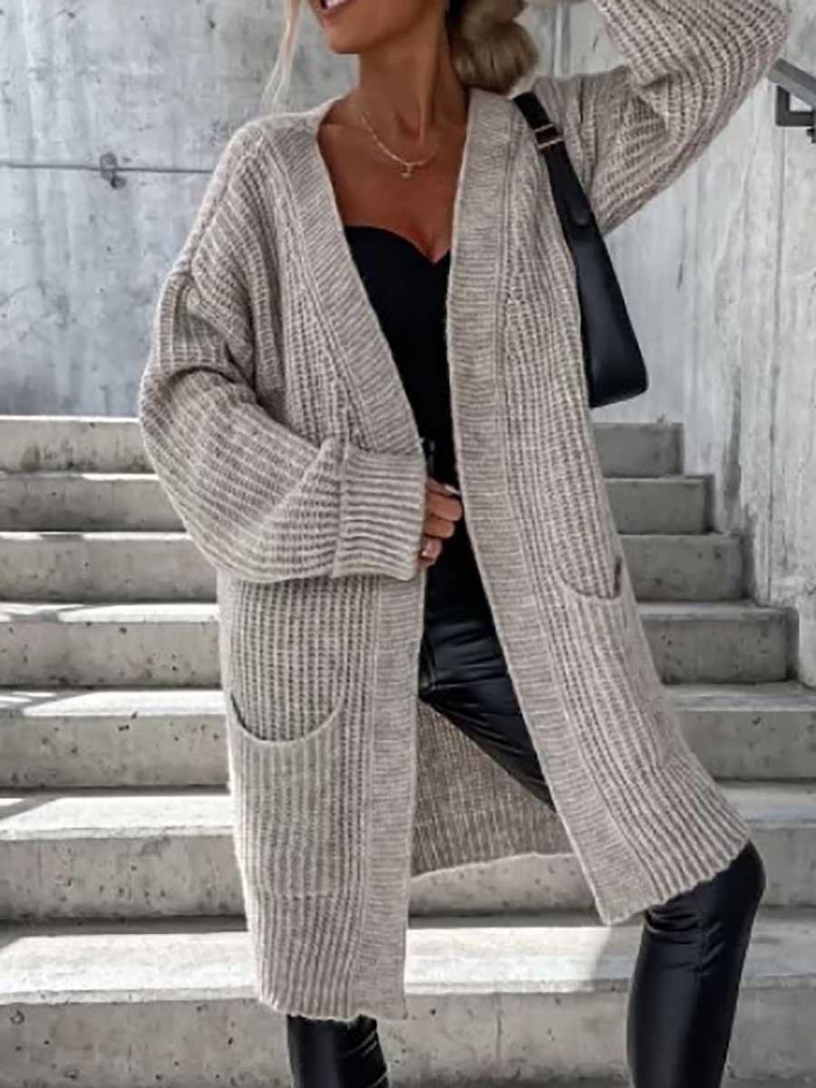 Women's v-neck button up chiffon cardigan