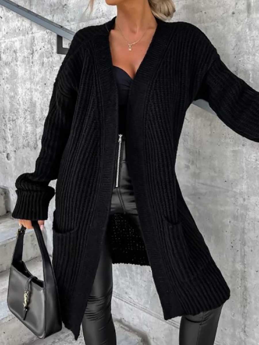 Women's v-neck button up chiffon cardigan