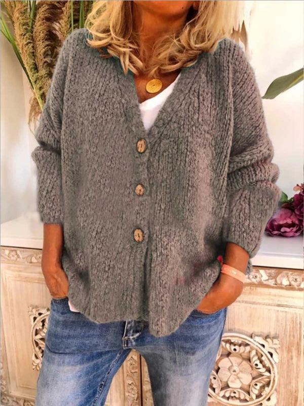 Solid Color Loose Knit Sweater