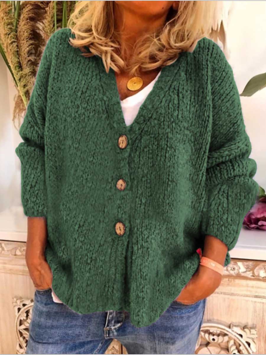 Solid Color Loose Knit Sweater