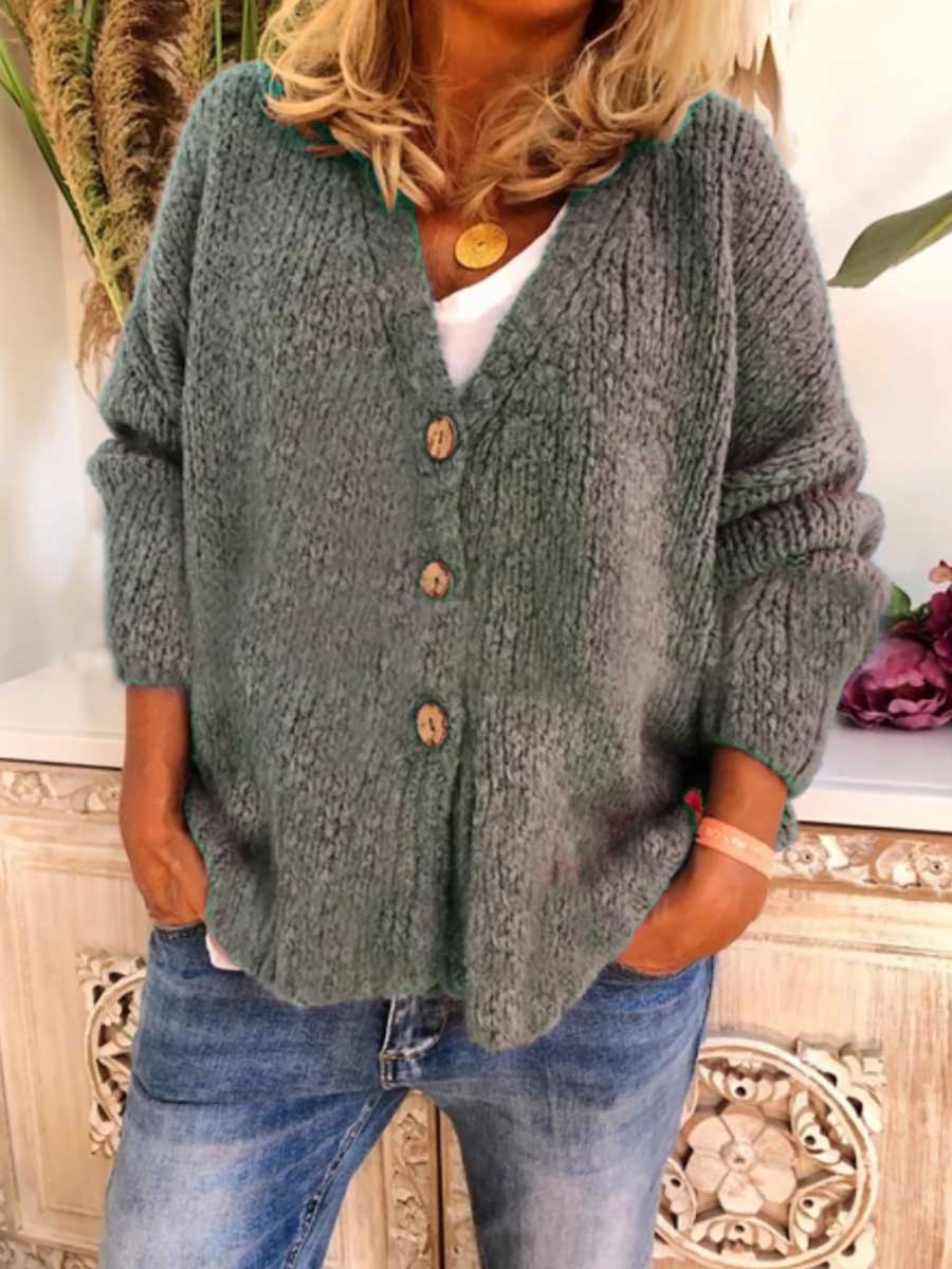 Solid Color Loose Knit Sweater