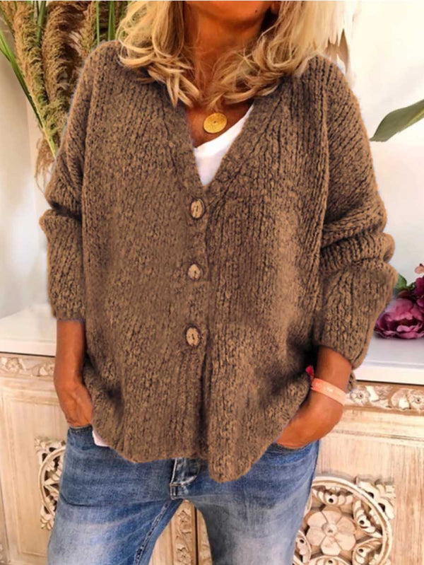 Solid Color Loose Knit Sweater