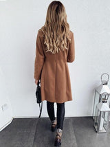 Amsoin Long Sleeve Double Breasted Coat