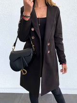 Amsoin Long Sleeve Double Breasted Coat