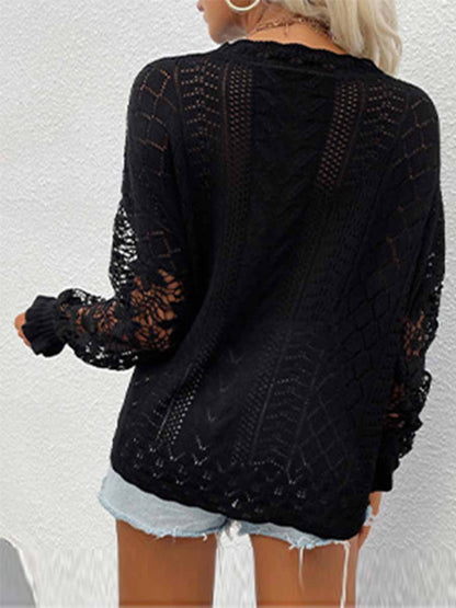 Amsoin Lace Hollow Sweater