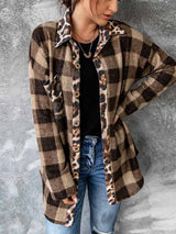 Amsoin Contrast Plaid Shirt