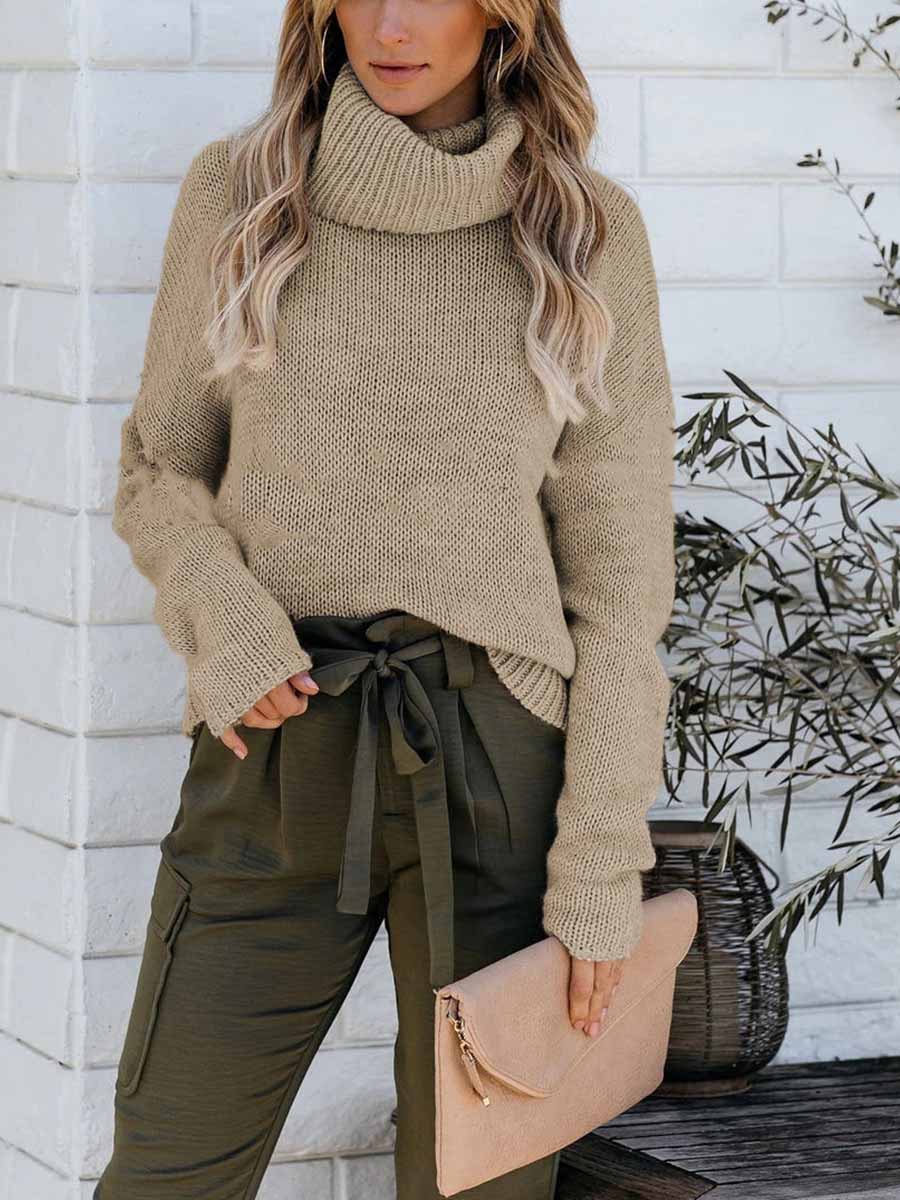 Amsoin Love-Back Turtleneck Sweater