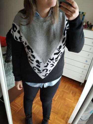 Amsoin Leopard Stitching Tops