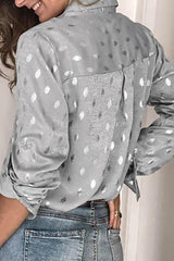 Loose Long Sleeve Lapel Top