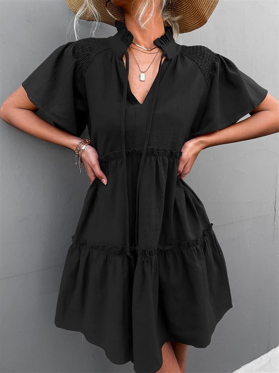 Amsoin New Solid Color Dress