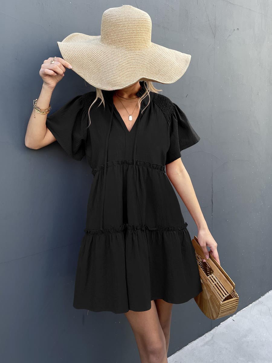 Amsoin New Solid Color Dress