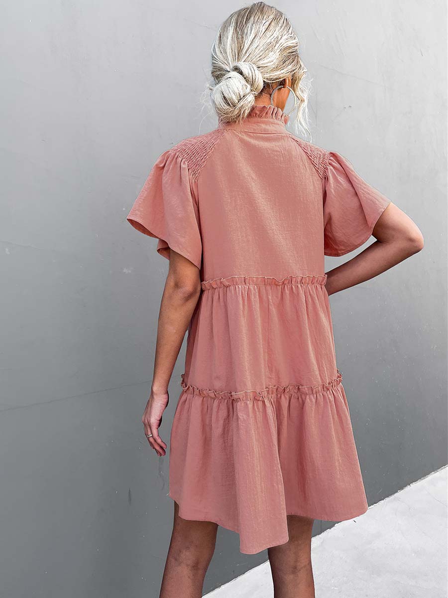 Amsoin New Solid Color Dress