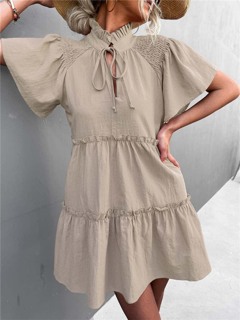 Amsoin New Solid Color Dress